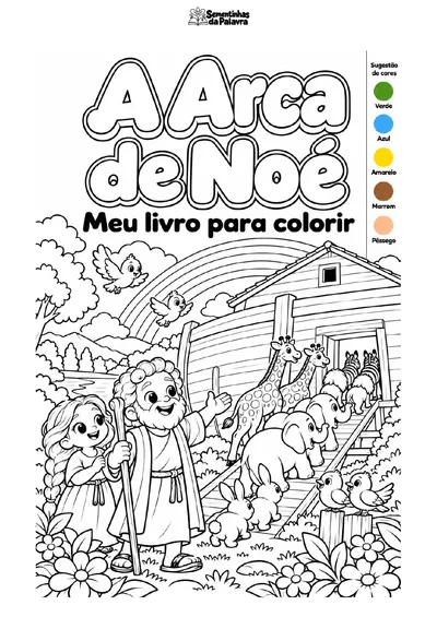 Capa de A Arca de Noé para colorir