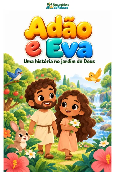 Capa ilustrada de Adão e Eva