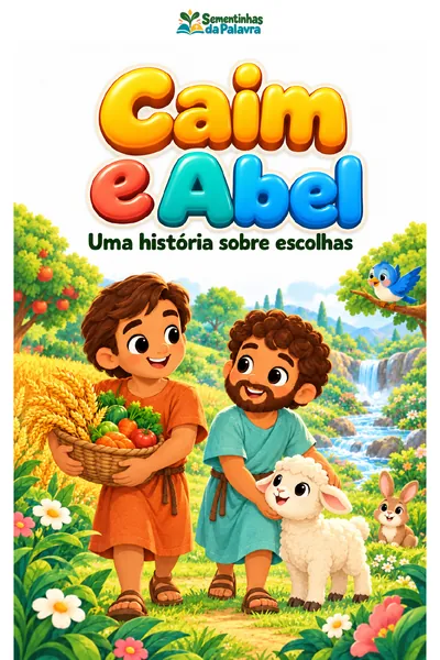Capa ilustrada de Caim e Abel