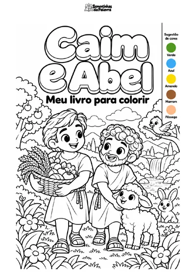 Capa de Caim e Abel para colorir